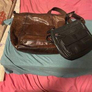 Fossil Brown and Black Cross Body Bundle READ DESCRIPTION (sold as bundle)